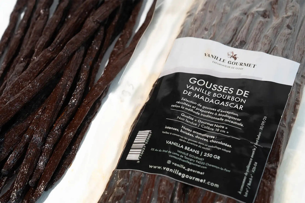 Gousses de Vanille Bourbon d’exception de Madagascar – 250 g (sous vide) – soit ± 50 gousses en moyenne